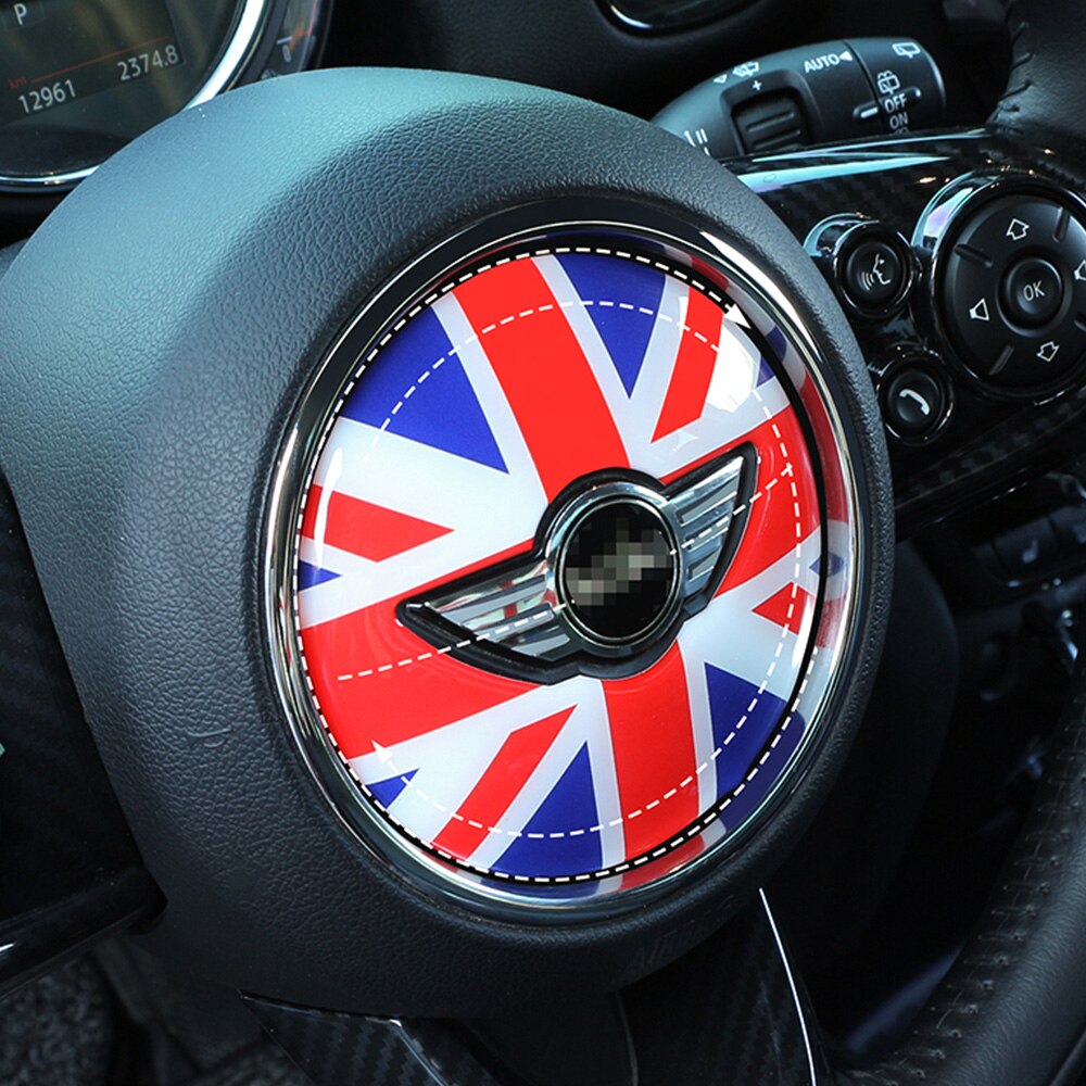 Car Sticker Steering Wheel Center 3D Dedicated For Mini Cooper R55 R56 R60 R61 F55 F56 F60 Countryman Accessories car interior