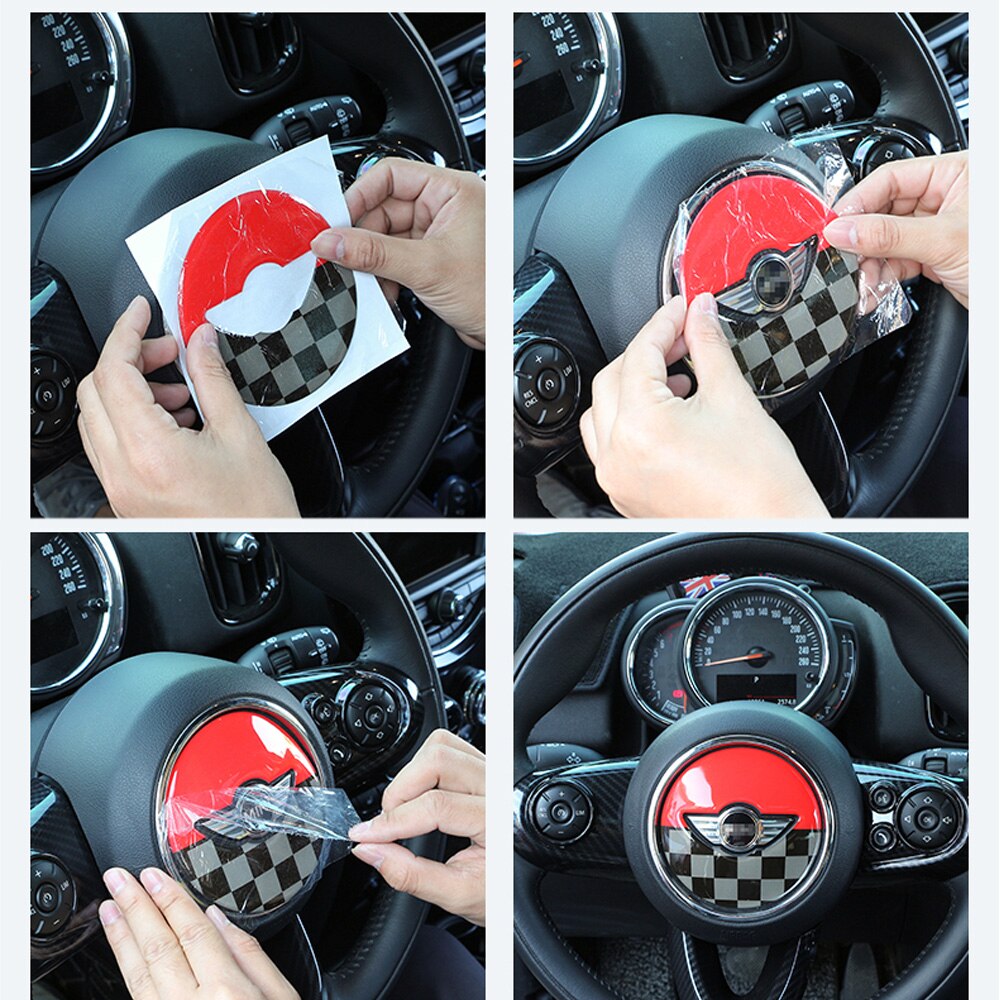 3D Steering Wheel Center Decal For Minis