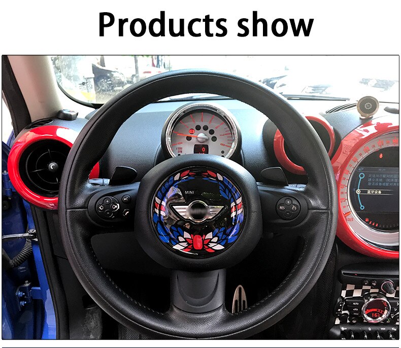Car Sticker Steering Wheel Center 3D Dedicated For Mini Cooper R55 R56 R60 R61 F55 F56 F60 Countryman Accessories car interior